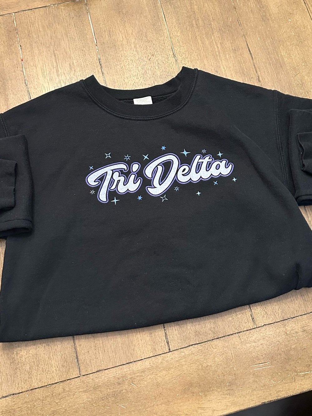 Tri Delta Black Crewneck